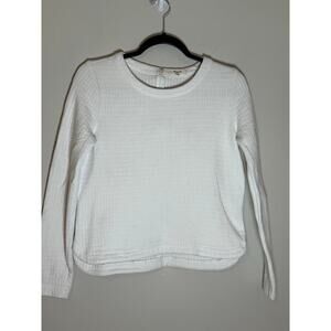Madewell Women’s‎ Size XS White Quilted Waffle Pattern high low top back zip